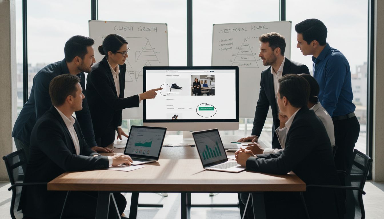web team testimonials layout