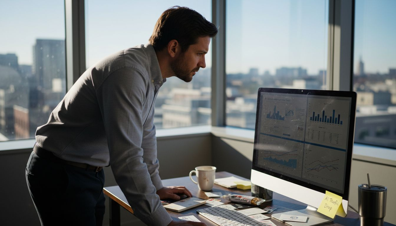 Marketing director checks AI search charts