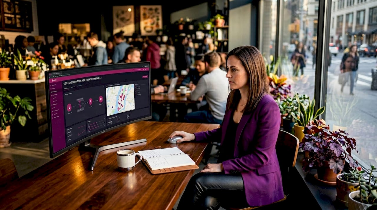 Marketer tests geo-targeted redirects in office